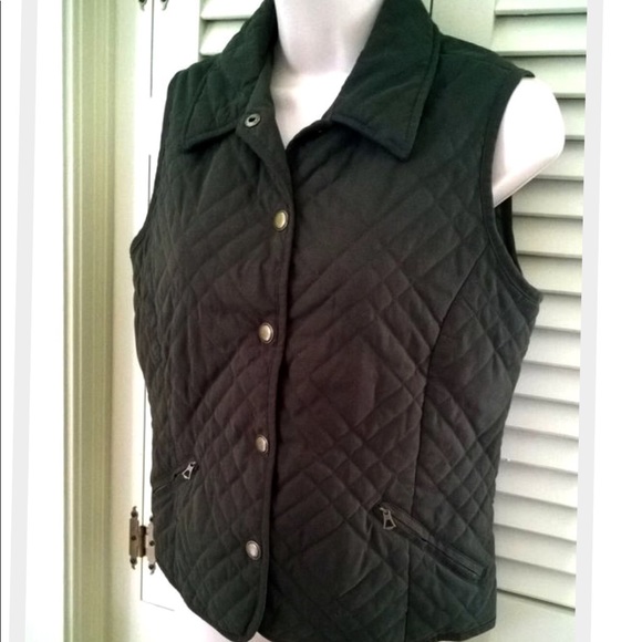 ⭐️WORN ONCE! Hunter green Talbots petites vest. - Picture 3 of 7